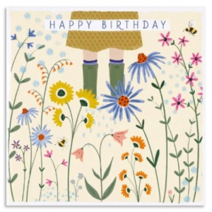 Wellies and Flowers Birthday Card